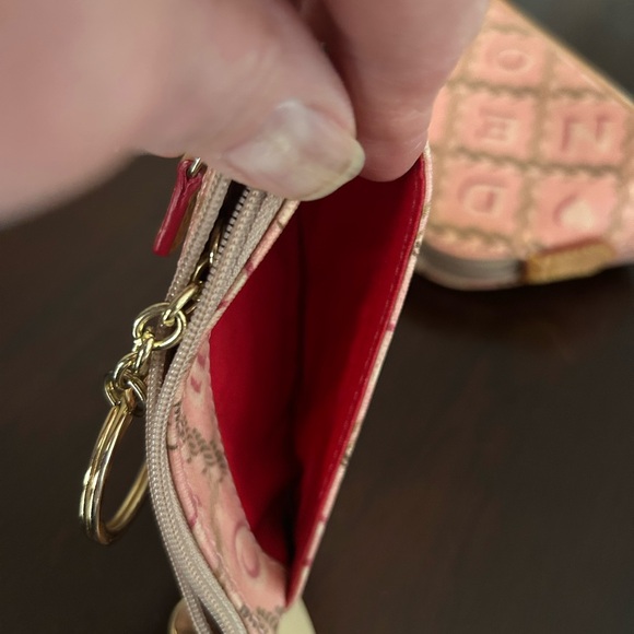 Dooney & Bourke Pink Monogram Pouch Duo Makeup & Coin/Key - Picture 9 of 11